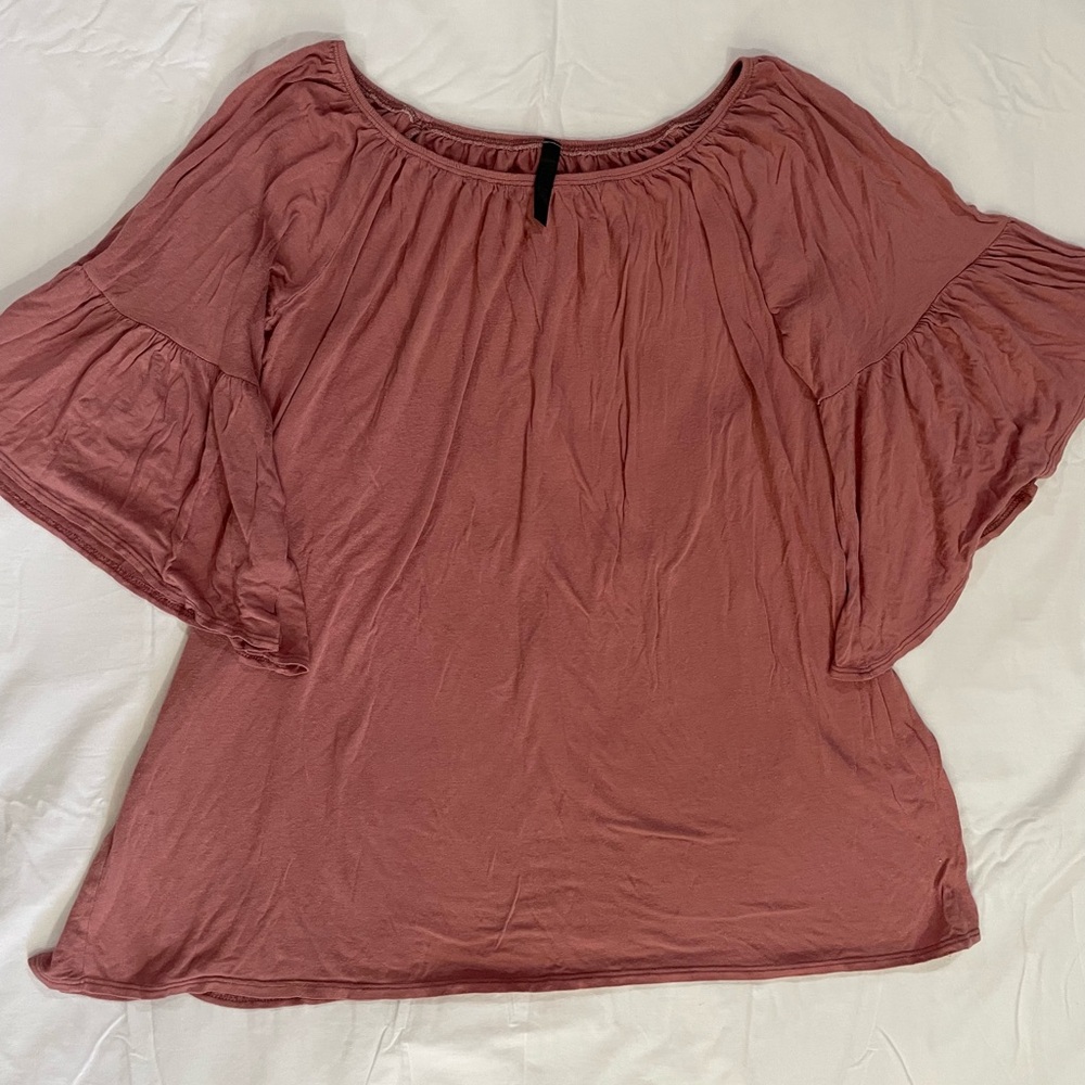 Fashion Nova Mauve Bell Sleeve Blouse